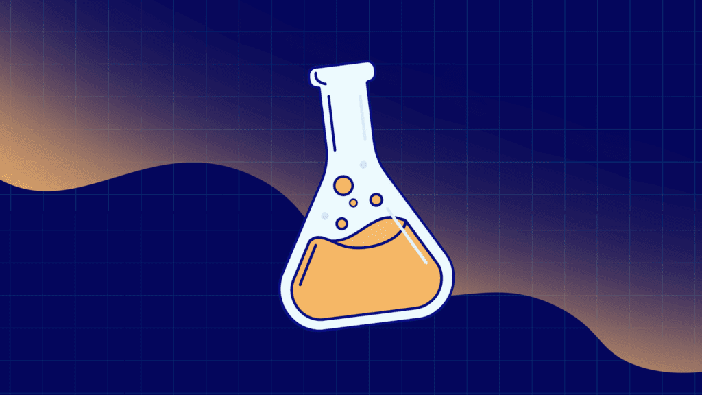 an illustration of a chemical mixture in a vial